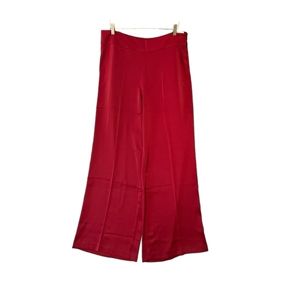 Anne Klein Satiny Wide Leg Trouser. Side Zip. Titian Red. Size 14. #603. NWT - Picture 2 of 7